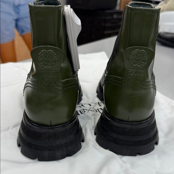 Alexander McQueen Olive Green Ankle Boots - Picture 6 of 12